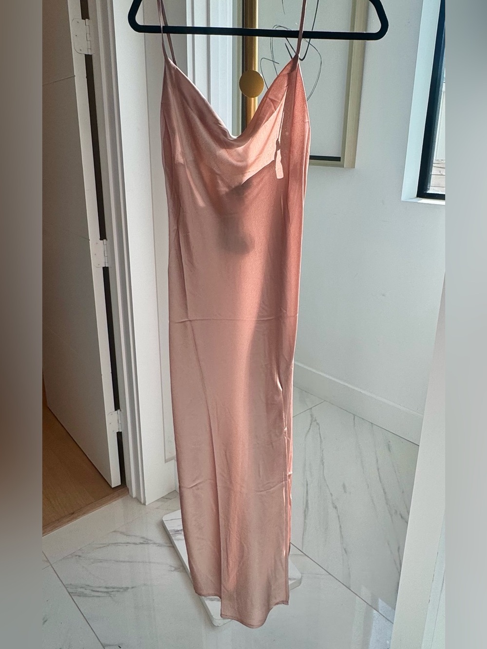 NWT - Satin Slip Maxi Dress in Blush Pink